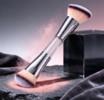 Dual-Ended Foundation Makeup Brush, Round and Angled Heads - Image 2
