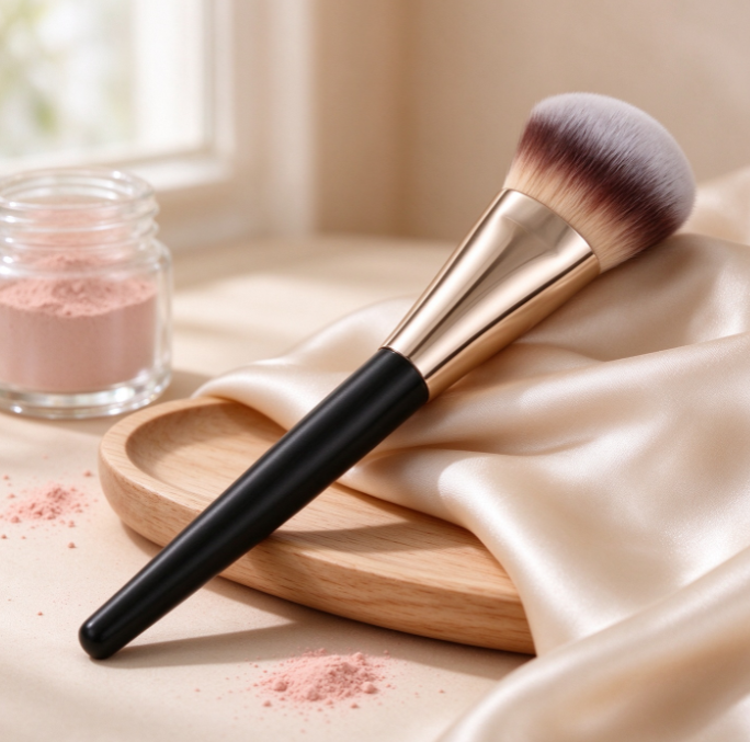 18.1 Mini Contoured Foundation Makeup Brush for Liquid and Cream Makeup - Image 1