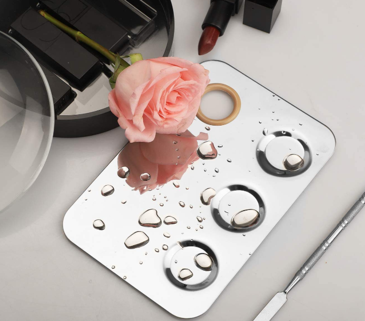 41.1 Makeup Mixing Palette with Spatula, Portable Cosmetic Blending Tray - Image 1