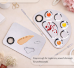 2-Piece Stainless Steel Makeup Mixing Palette Set with Spatulas for Foundation and Cosmetic Blending - Image 2