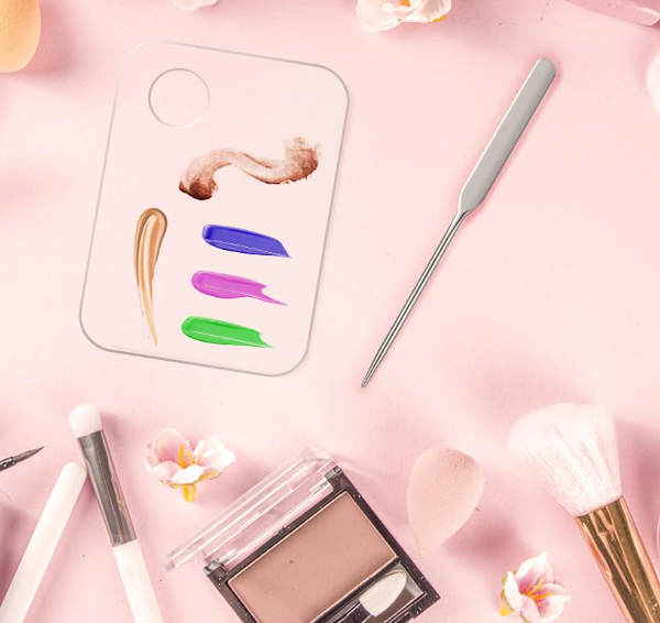 Acrylic Cosmetic Makeup Mixing Palette with Spatula and Storage Case